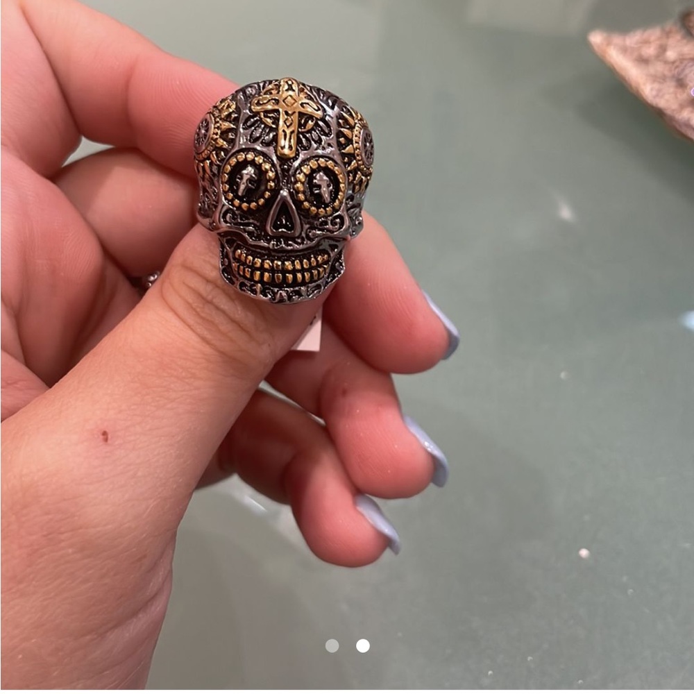 Skull ring two tone - Picture 2 of 2